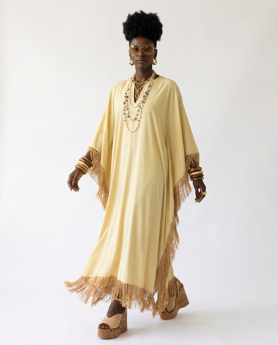 Liberated Oversized Fringe Kaftan-0