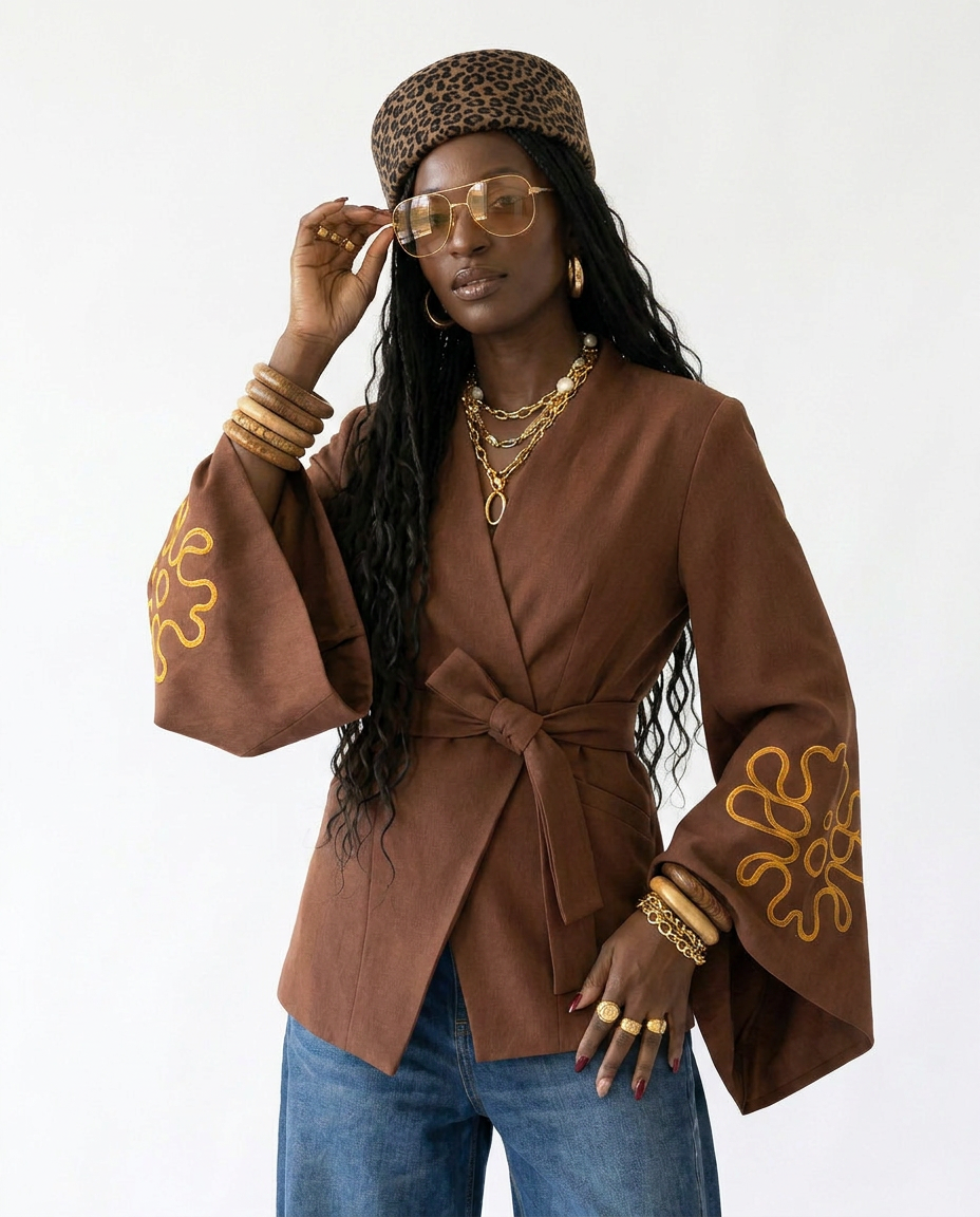 Audacious Embroidered Oversized Blazer-0