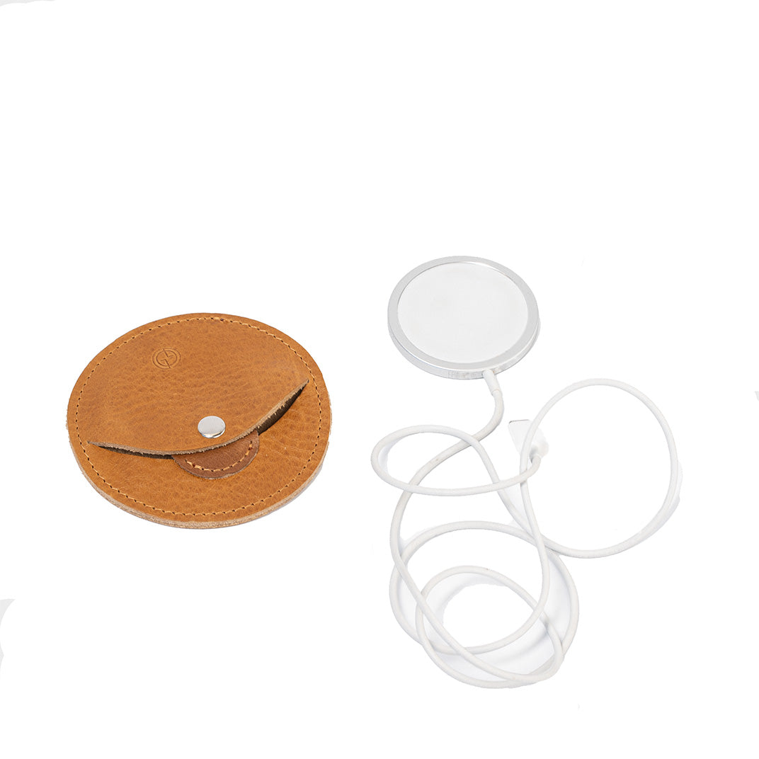 Universal Leather Cord Organizer compatible with MagSafe chargers - The Moon 2.0