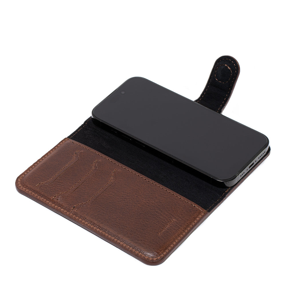 Full-Grain Leather Folio Case Wallet for iPhone 15 Series with MagSafe - Classic 4.0