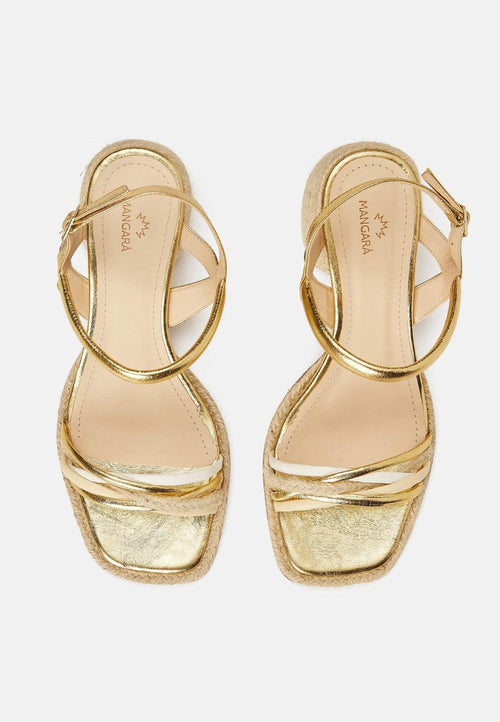 Albizia Leather Sandals – Natural Raffia Block Heel