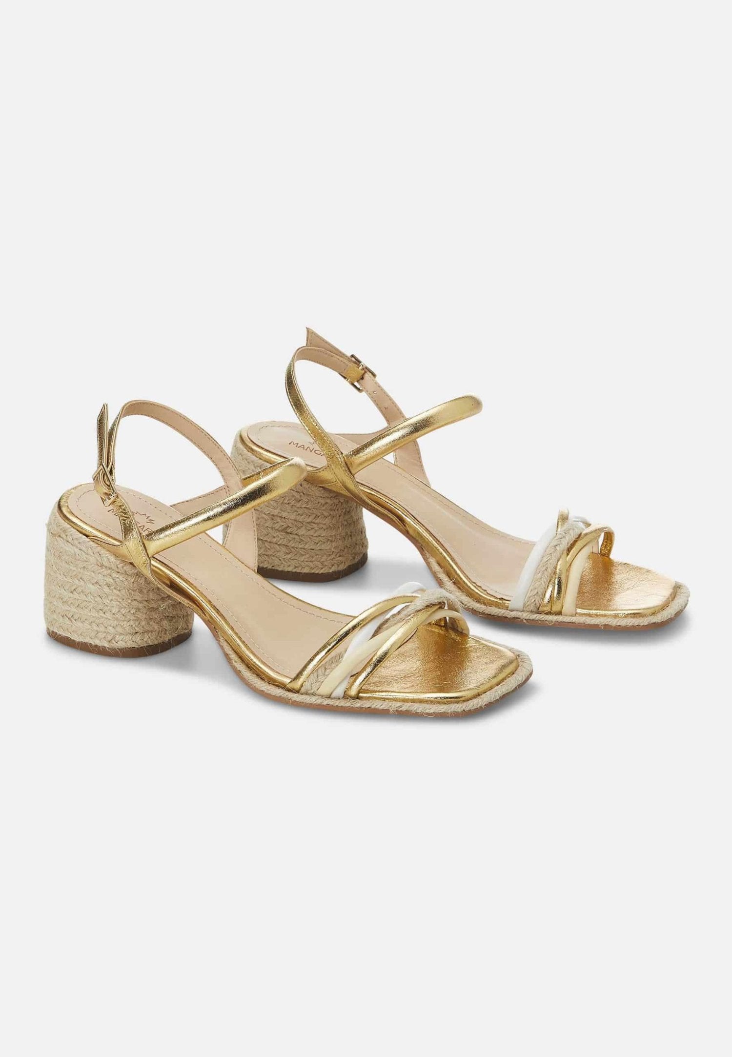 Albizia Leather Sandals – 7cm Natural Raffia Block Heel