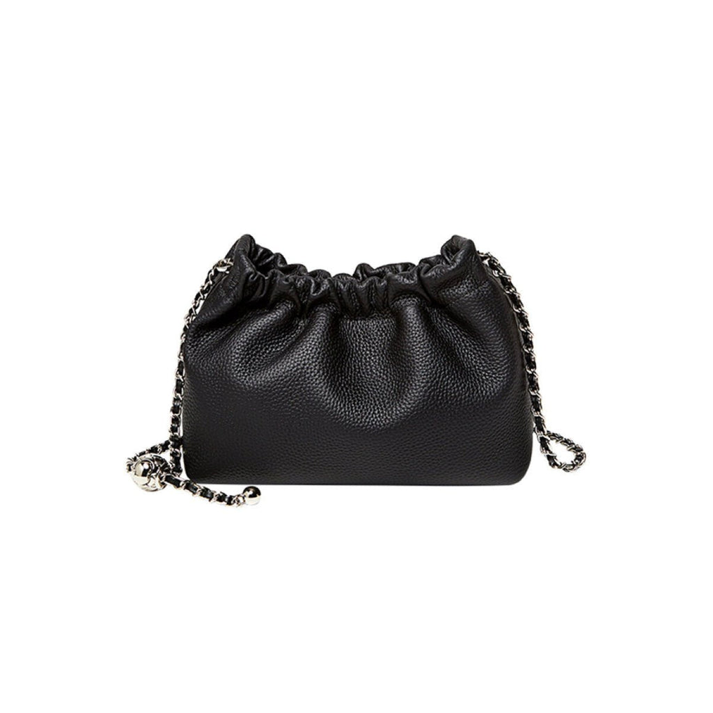 Mini Dumpling Leather Clutch Crossbody Bag