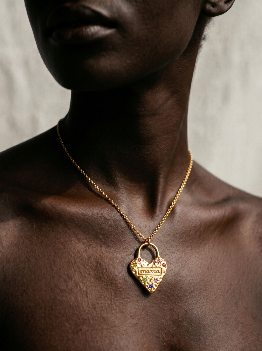 Cherished Gold Zircon Heart Necklace-0
