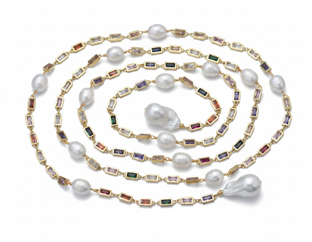 Divine Pearl Layered Lariat Necklace-4
