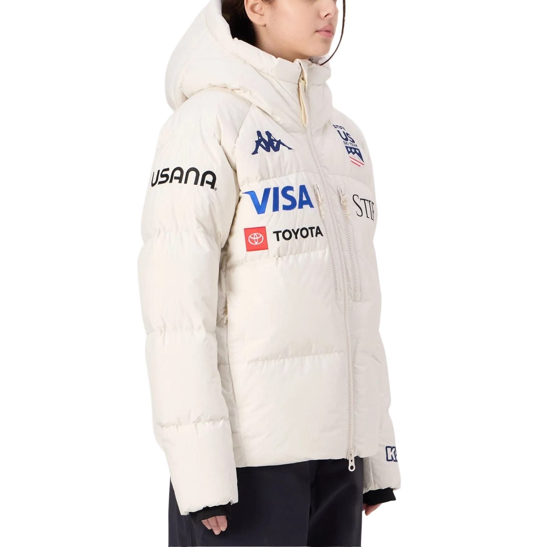 Women's US Ski Team insulated down jacket Winter Olympics 2026 White - Kappa