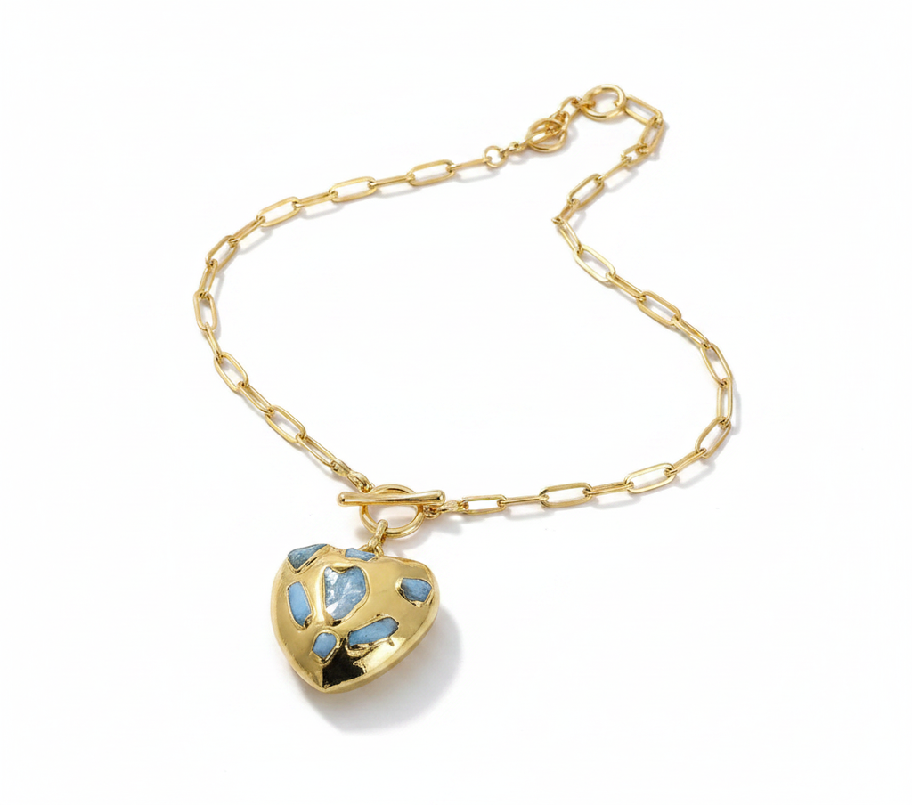 Worthy Gold Larimar Heart Drop Earrings-4