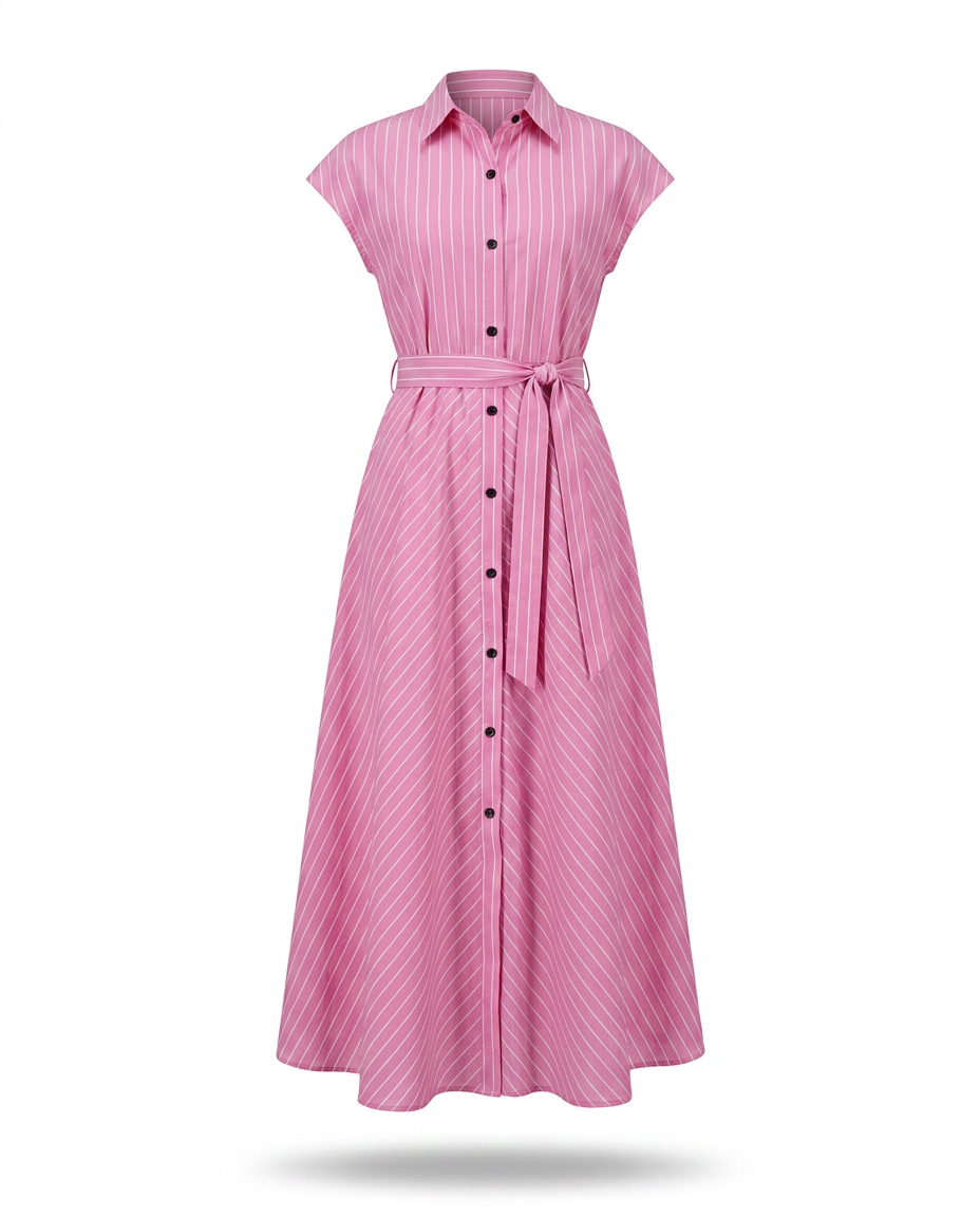 Free Spirit Striped Button Maxi Dress-6