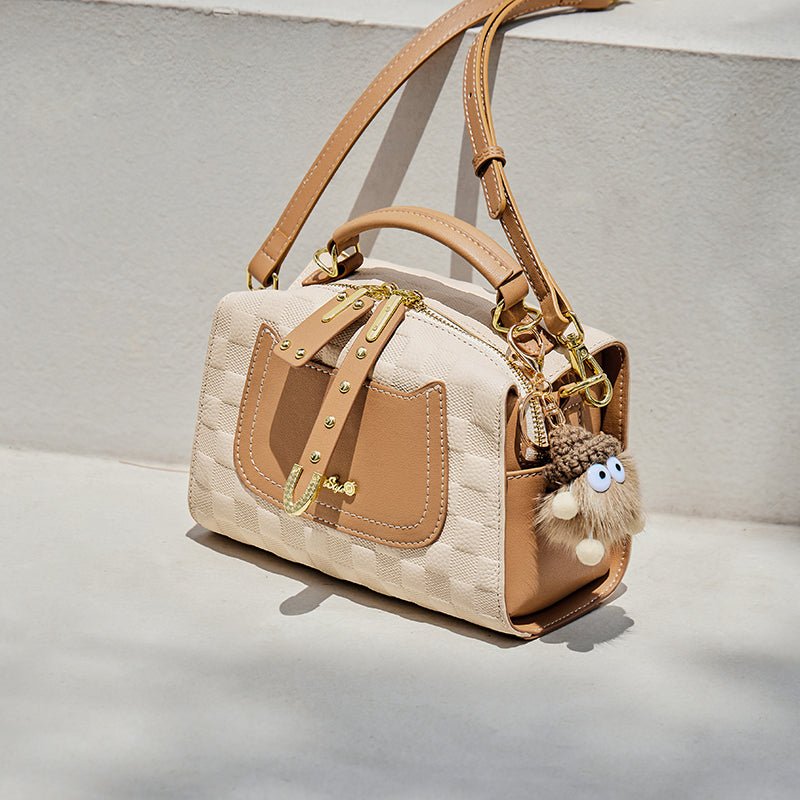 Porto Quilted Leather Top Handle Boston Crossbody Bag