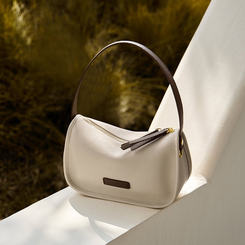 Premium Leather Baguette Shoulder Bag