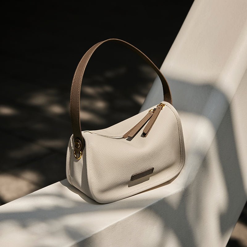 Premium Leather Baguette Shoulder Bag
