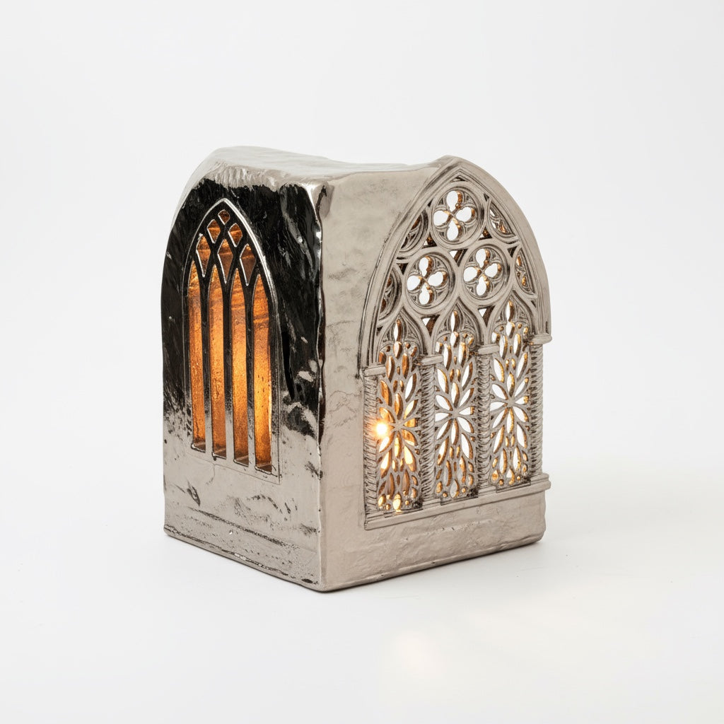 Gothic Cathedral Tealight Holder | Shadow-Casting Candle Holder for Home Décor