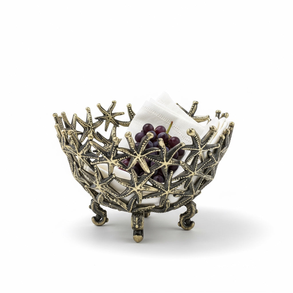 Starfish Bowl - Decorative Serveware | Candy Bowl | Centrepiece | Home Accent | Gold or Antique Finish