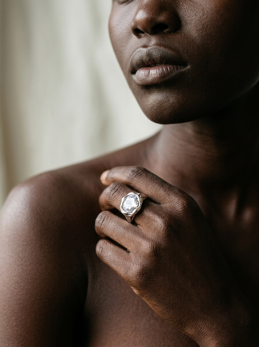 Radiant Gold-Plated Zircon Statement Ring