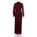 Majestic Draped Long Sleeve Maxi Dress-3