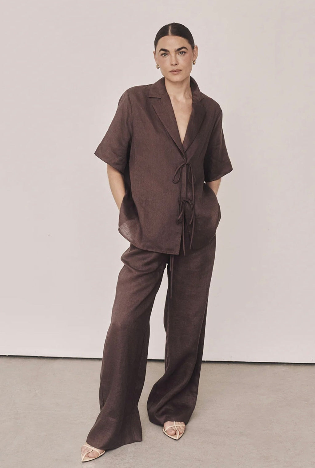 Brown Linen Co ord set