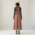 Sovereign Check Halter Maxi Dress-1