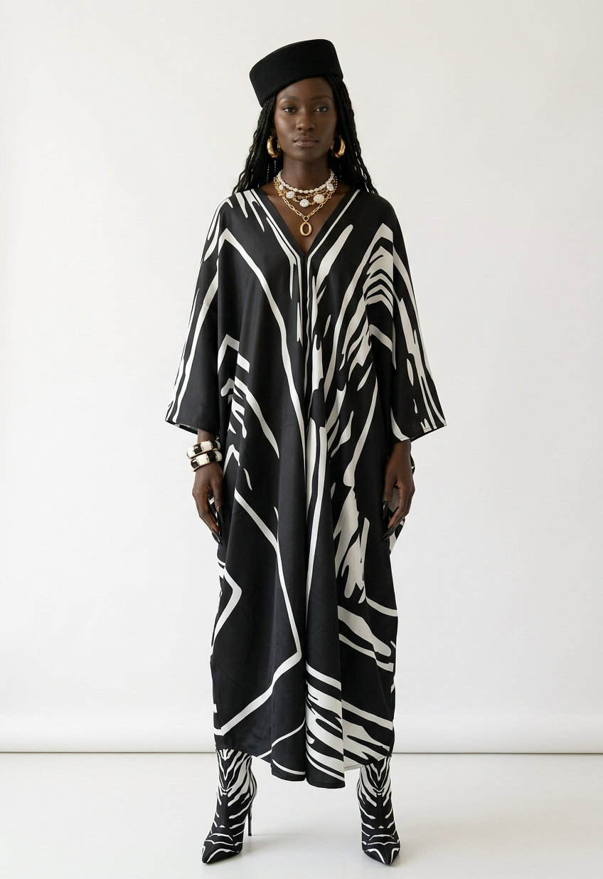 Sovereign Printed Silk Oversized Kaftan-2