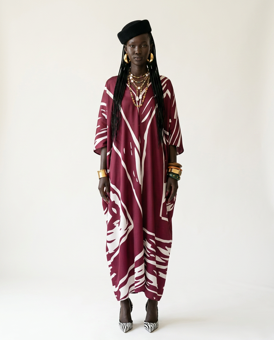 Sovereign Printed Silk Oversized Kaftan-1