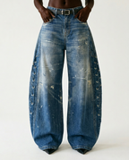 Unstoppable Printed Wide-Leg Jeans-0