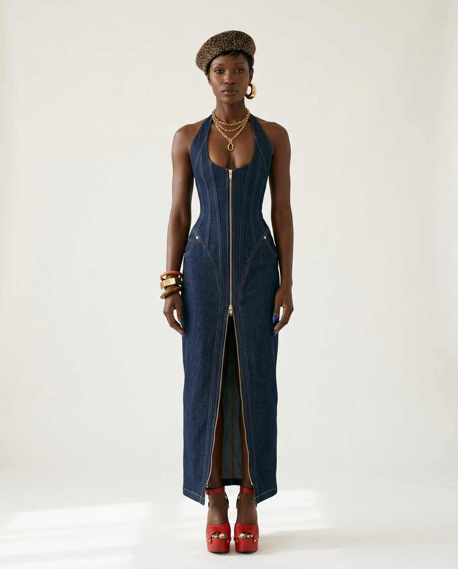 Fierce Backless Halter Maxi Dress-1