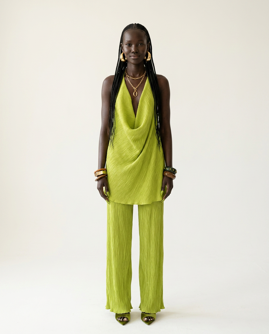 Vibrant Halter Wide-Leg Two-Piece Set-3