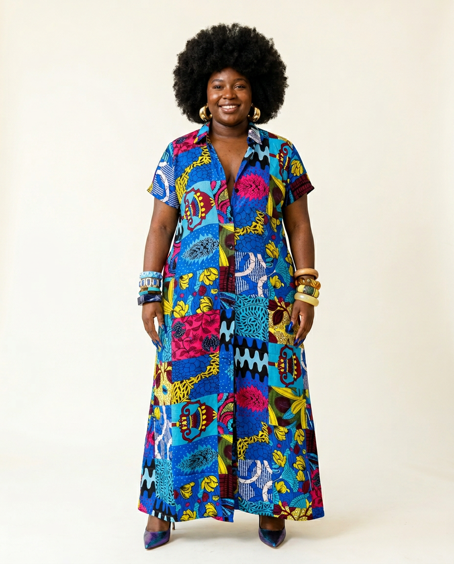 Divine Multi-Color Ankara Kaftan Dress-0