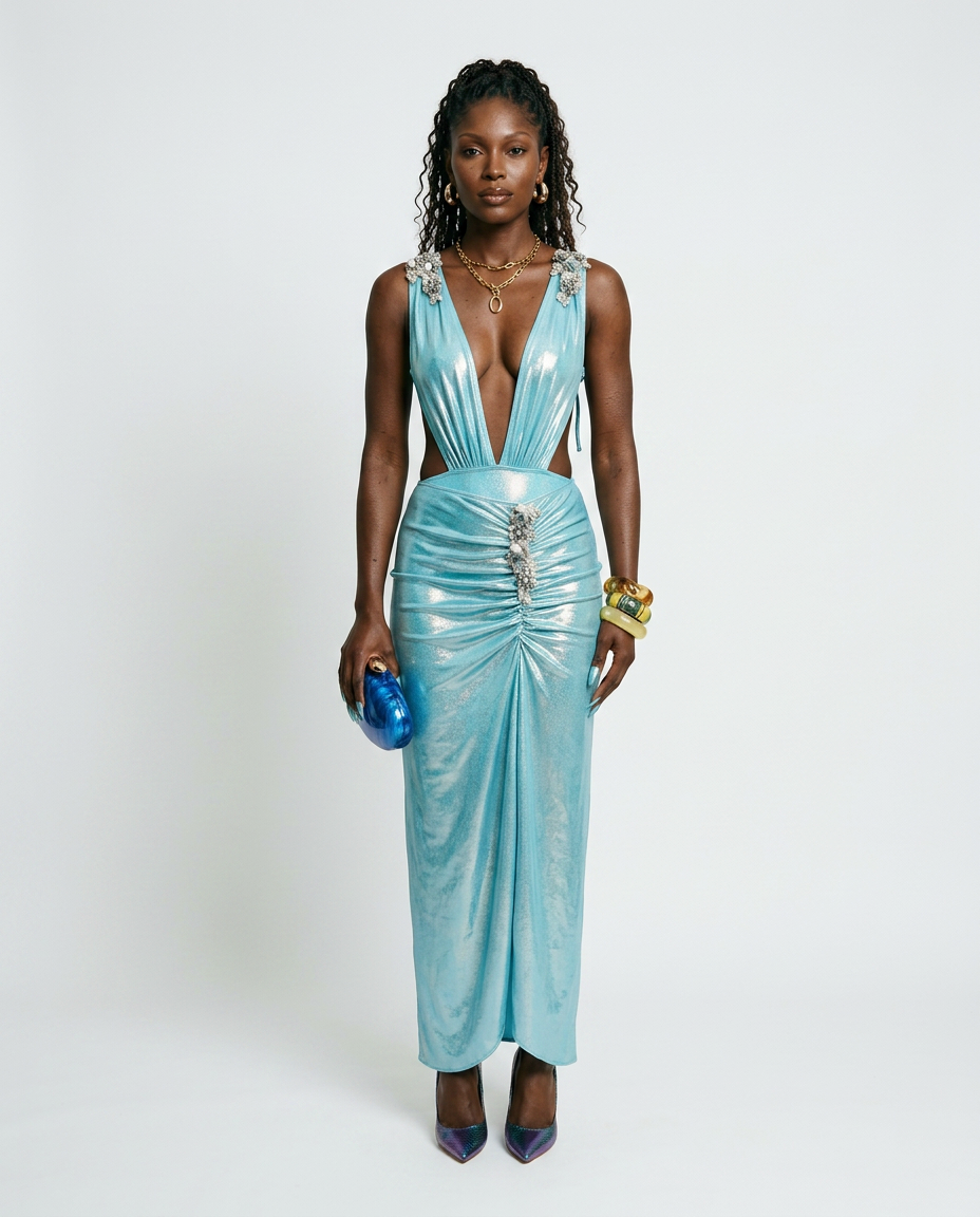 Radiant Shimmer Embroidered One-Piece-3