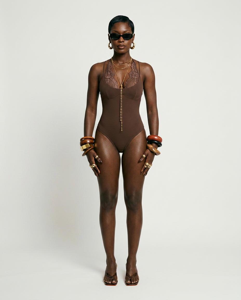 Daring Lace Halter Bodysuit