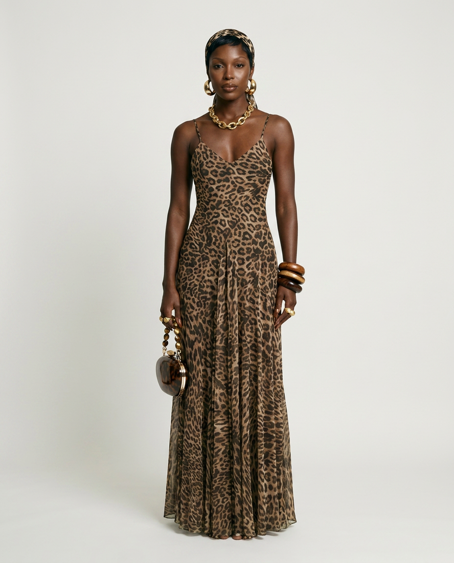 Fierce Leopard Print Maxi Dress-2
