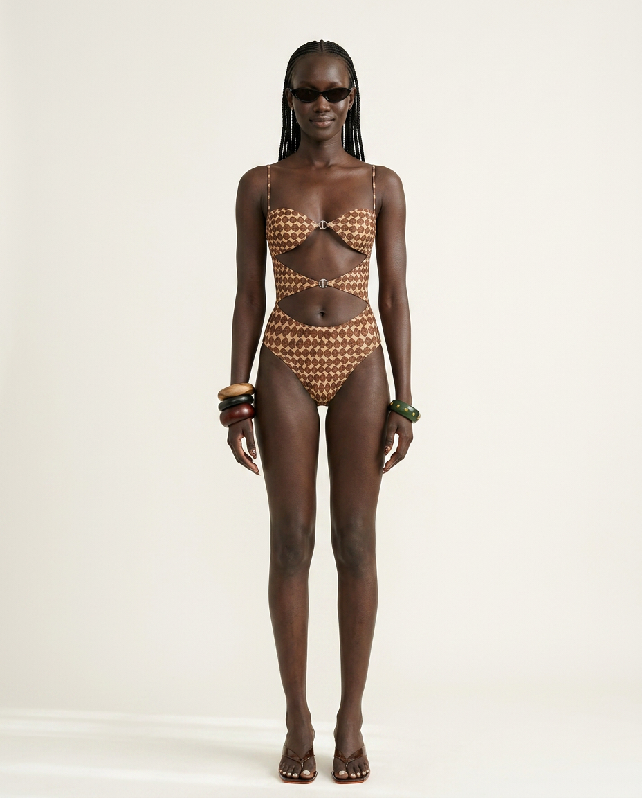 Fearless Cutout Printed Swimsuit-1