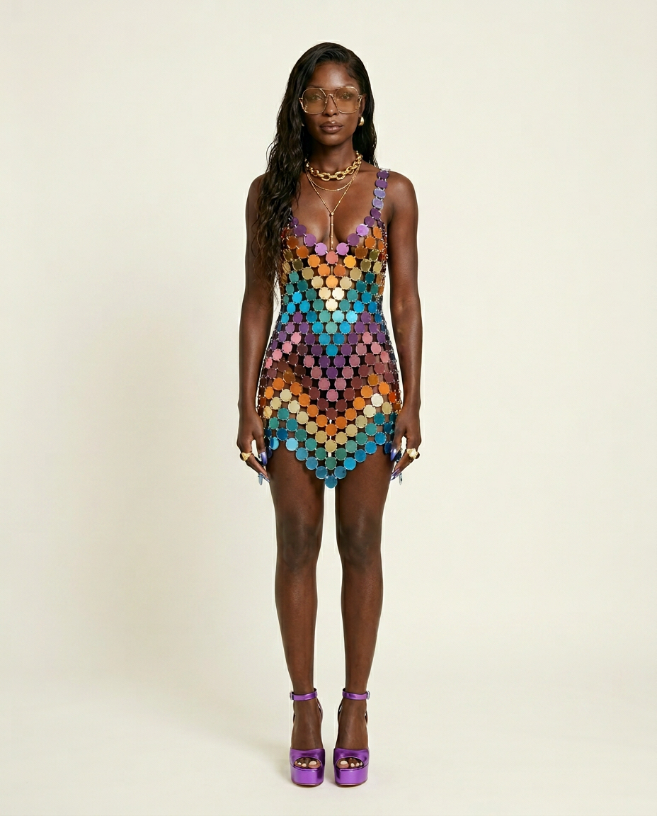 Vibrant Sequin Mini Dress