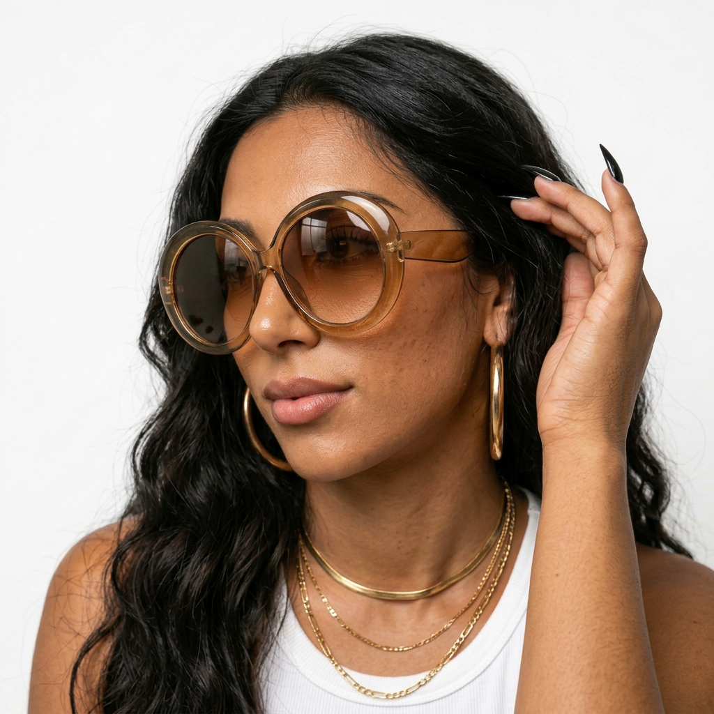 Fearless Oversized Resin Round Sunglasses