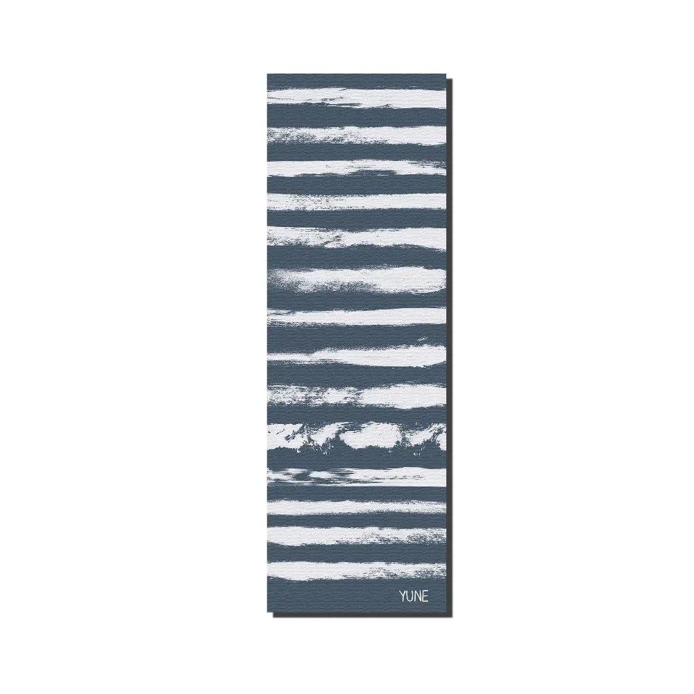 Yoga Mat | 6mm Thick | Blue Striped | Non-Slip | Eco Friendly | Yune Yoga | Fir