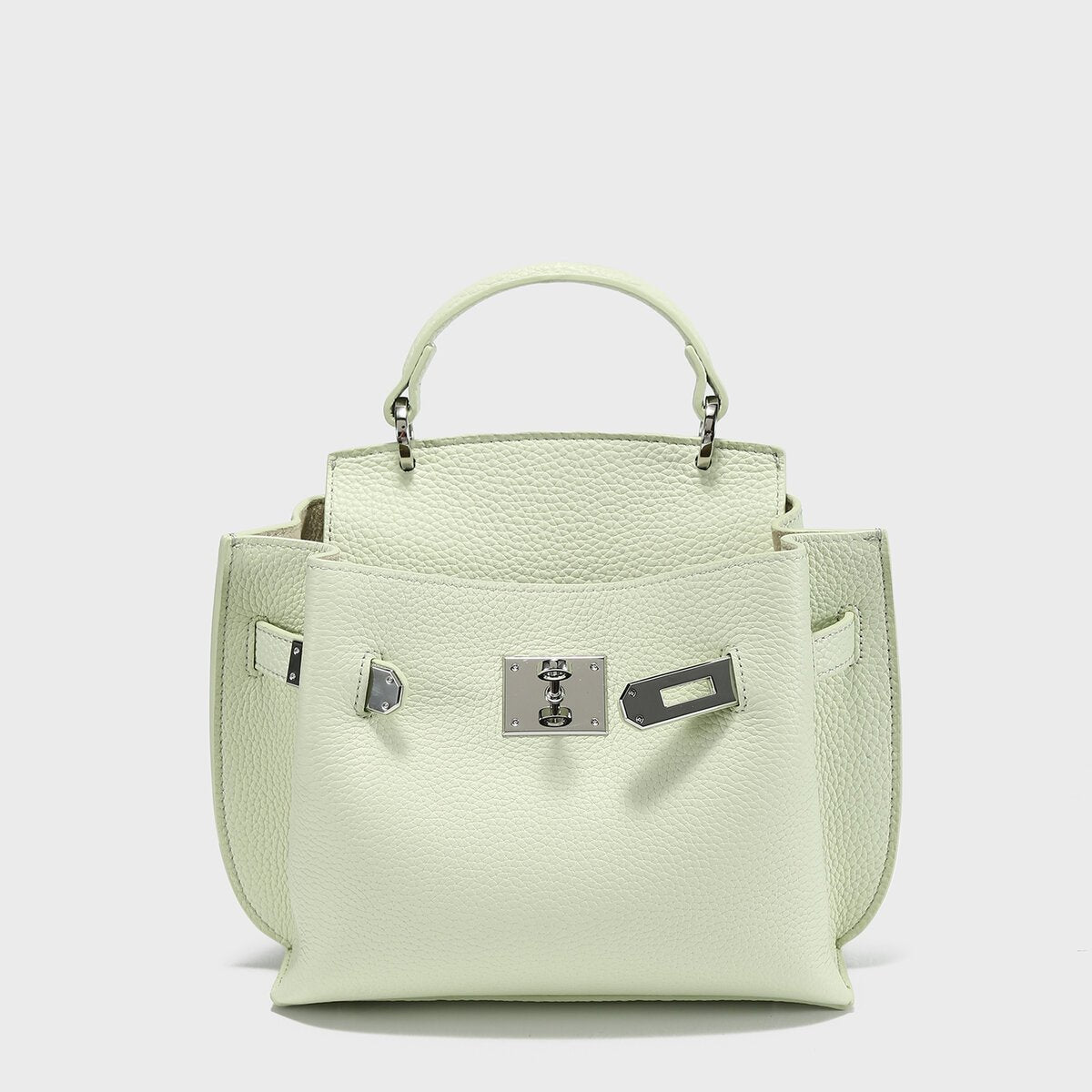 TOGO Leather Turn-Lock Top-Handle Bag