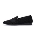 Versatile Soft Sole Slip On Tweed Loafers – Metallic Shimmer Knit Wedge Flats