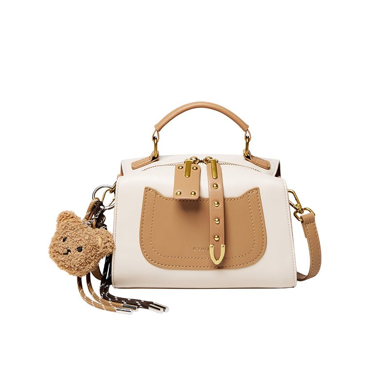 Vienna Contrast Buckle Top Handle Crossbody Bag