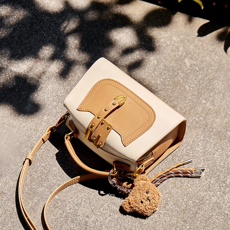 Vienna Contrast Buckle Top Handle Crossbody Bag