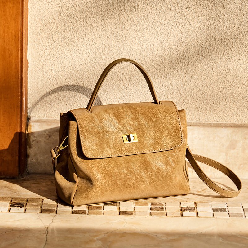 Vintage Luxe Suede Satchel Bag
