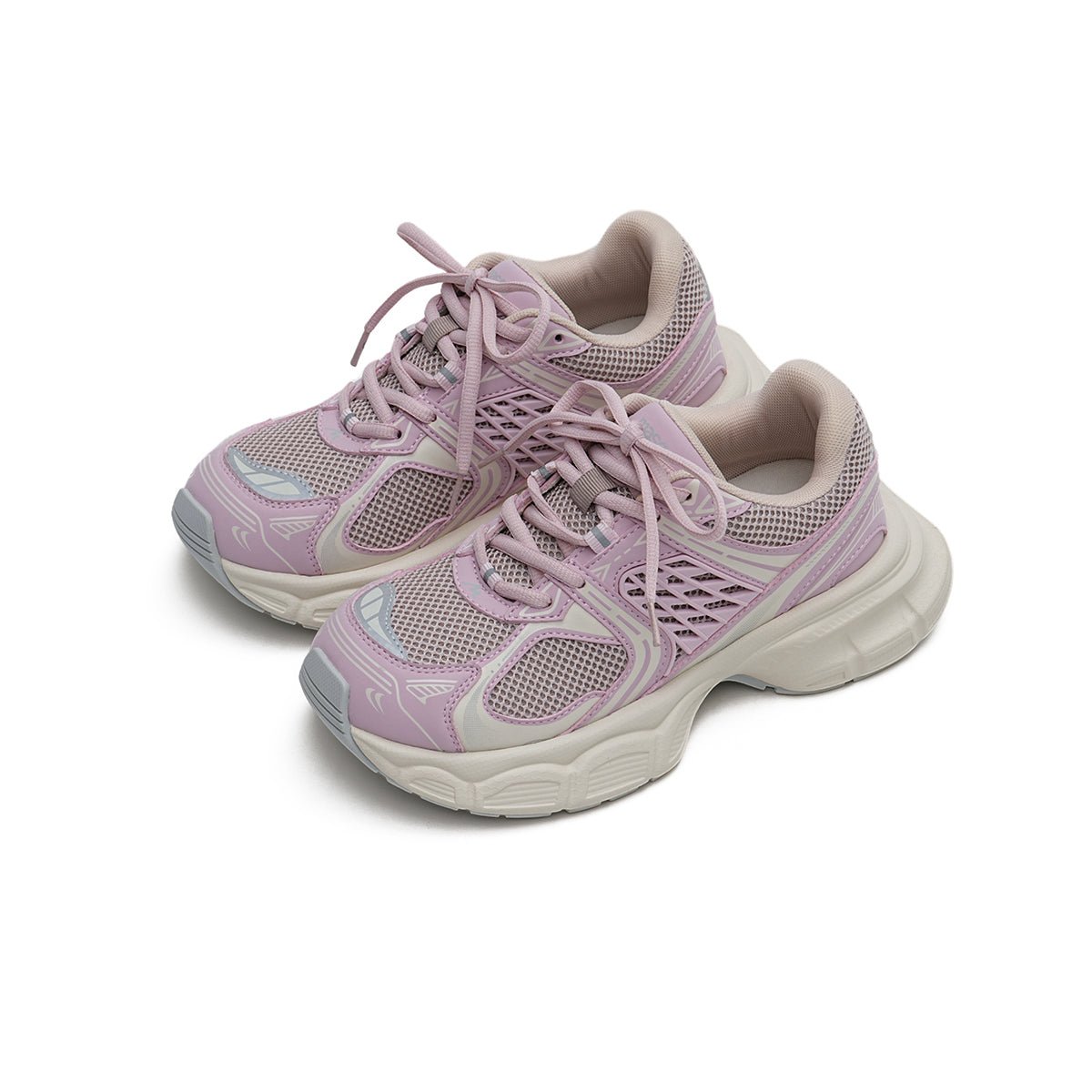 Women's Mesh Chunky Athletic Sneakers – Lavender Platform Trainers
