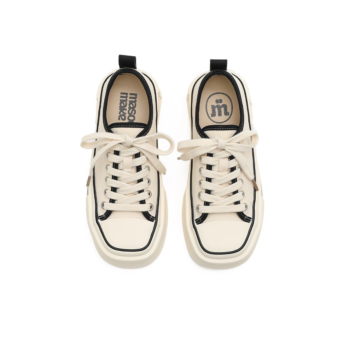 Women's Platform Canvas Low-Top Sneakers – Beige