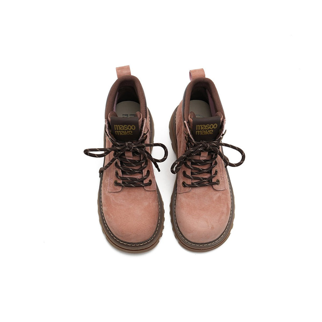Women's Suede Chunky Lug Sole Boots – Workwear Ankle Boots
