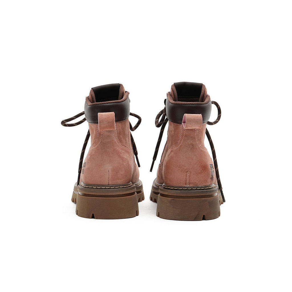 Women's Suede Chunky Lug Sole Boots – Workwear Ankle Boots