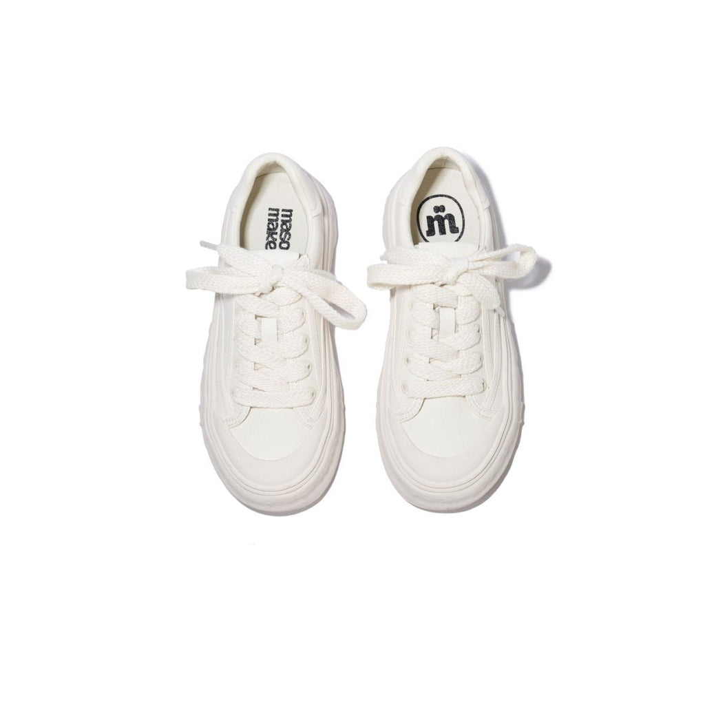 Women's White Platform Sneakers – Wave Sole Design