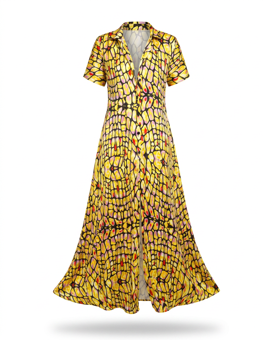 Radiant Silk Ankara Maxi Dress-5