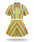 Vibrant Striped Cropped Two-Piece Set-5