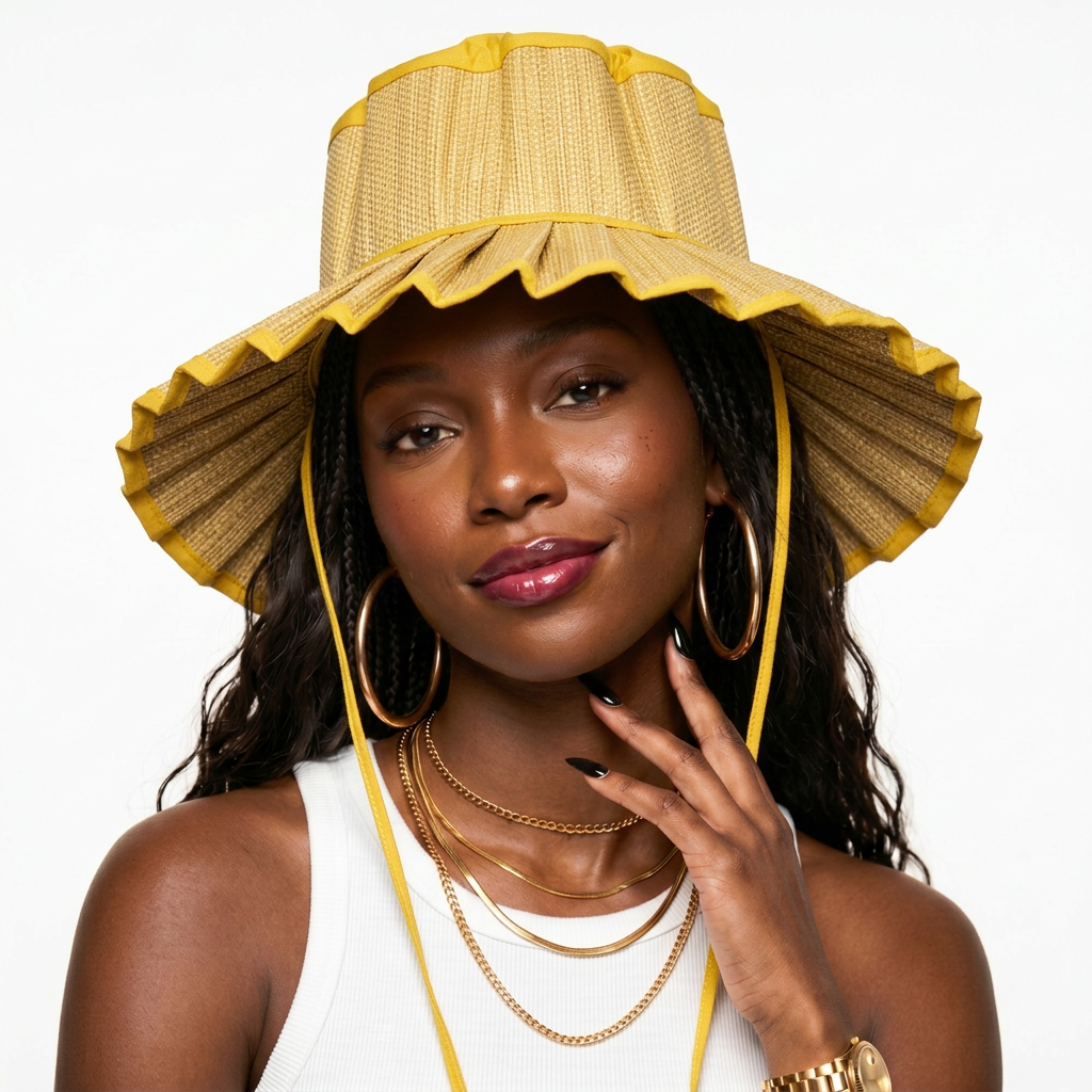 Limitless Straw Pleated Sun Hat-0